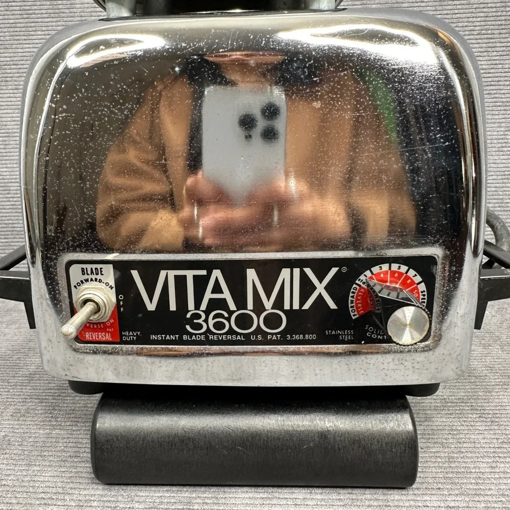Vita Mix 3600 Vintage Blender Motor Base Stainless Steel Heavy Duty Chrome